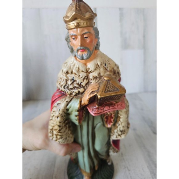 Vintage fontanini paper mache wiseman nativity village Xmas religious statue lar - Picture 7 of 9